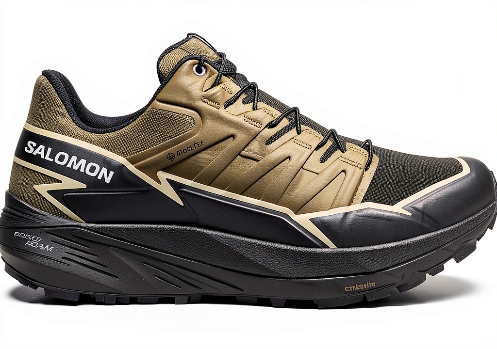 Scarpa Salomon Techamphibian 3 in azione su sentiero fangoso