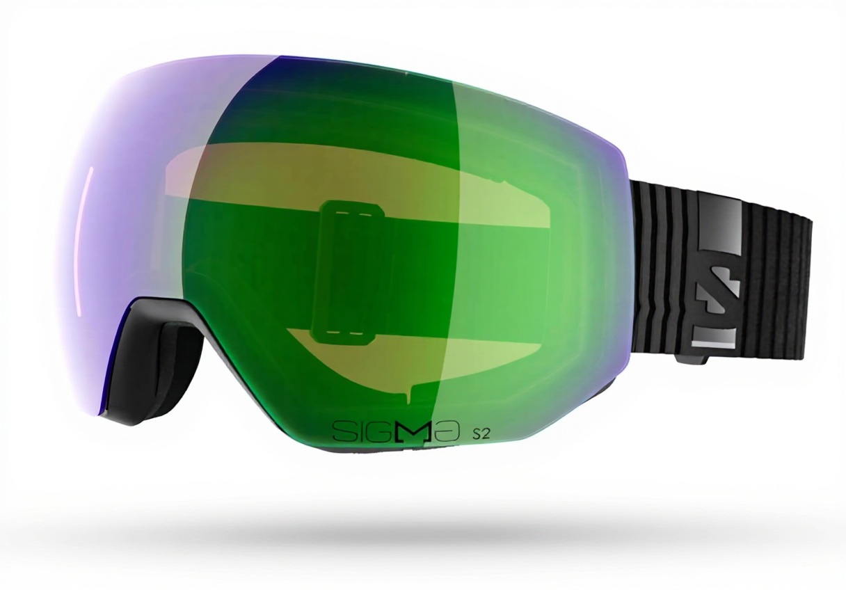 Maschera da sci Salomon Radium Pro Sigma indossata su pista
