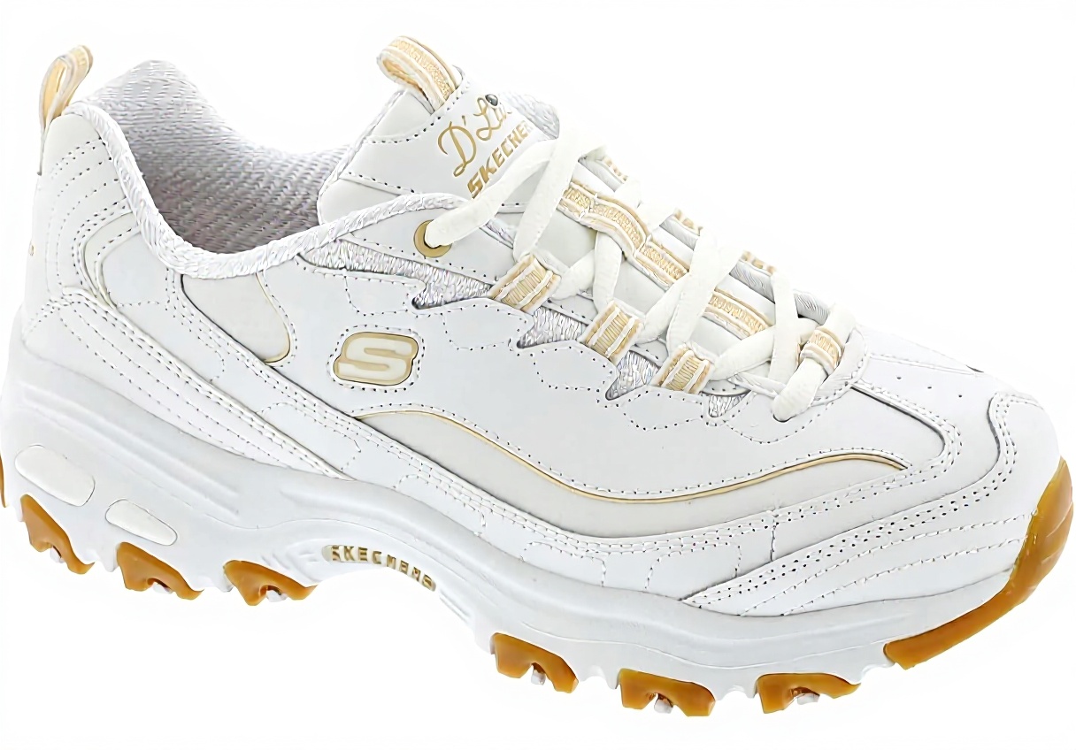 Sneaker Skechers Donna in pelle bianca con suola gomma