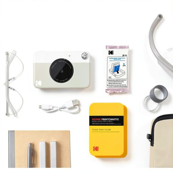 KODAK Printomatic Fotocamera - 75 Fogli - Stampa Zink 2x3” - 5MP, Portatile - Grigia, Fotocamera + 75 fogli-3
