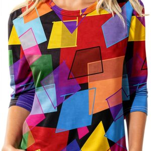 Maglietta a maniche lunghe da donna EMATOP – top blu con glitter-0