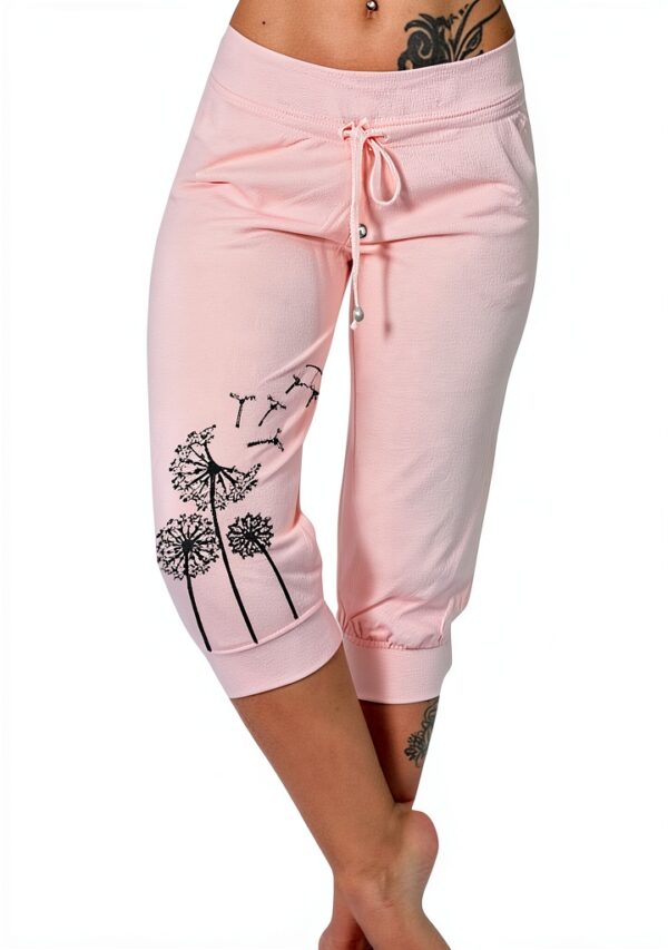EMATOP Pantaloni da jogging donna 3/4 elasticizzati leggeri con tasche-1