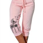 EMATOP Pantaloni da jogging donna 3/4 elasticizzati leggeri con tasche-0