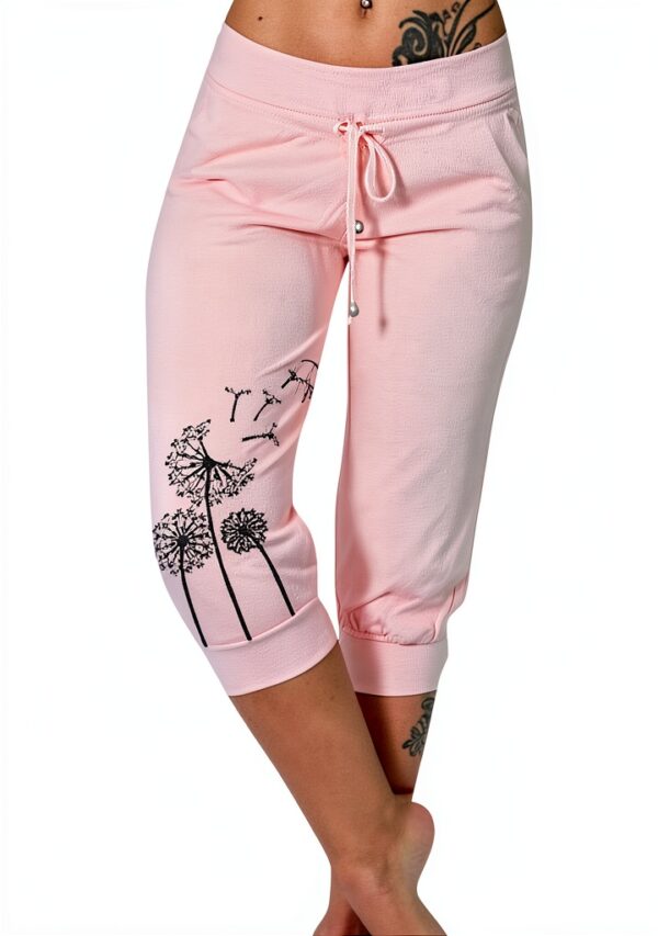 EMATOP Pantaloni da jogging donna 3/4 elasticizzati leggeri con tasche-0