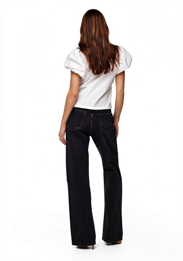 Jeans Wide Fit ONLHOPE Donna Vita Alta Gamba Larga Blu Denim-4