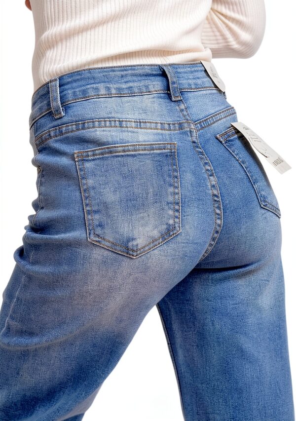 Jeans Donna Vita Alta Larghi Jeans Donna Baggy Wide Leg Fit Jeans FX9050-4