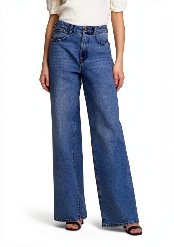 ONLY Wide Fit Jeans ONLHOPE High Waist Wide Leg Jeans Media Blu Denim-1