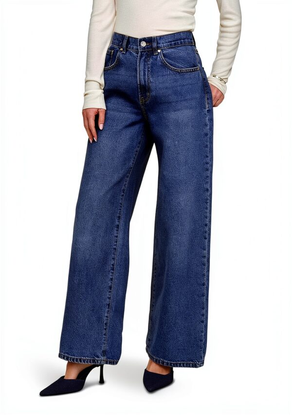 Jeans Wide Fit ONLHOPE Donna High Waist Wide Leg Media Blu Denim-1