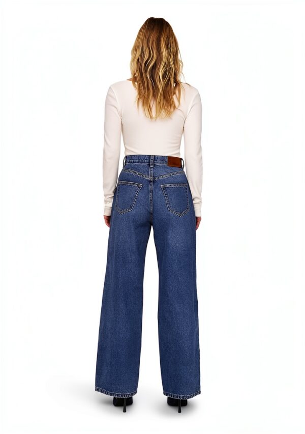 Jeans Wide Fit ONLHOPE Donna High Waist Wide Leg Media Blu Denim-4