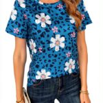 S. ROMZA Classic Leopard Print T-Shirt da Donna – Manica corta-0